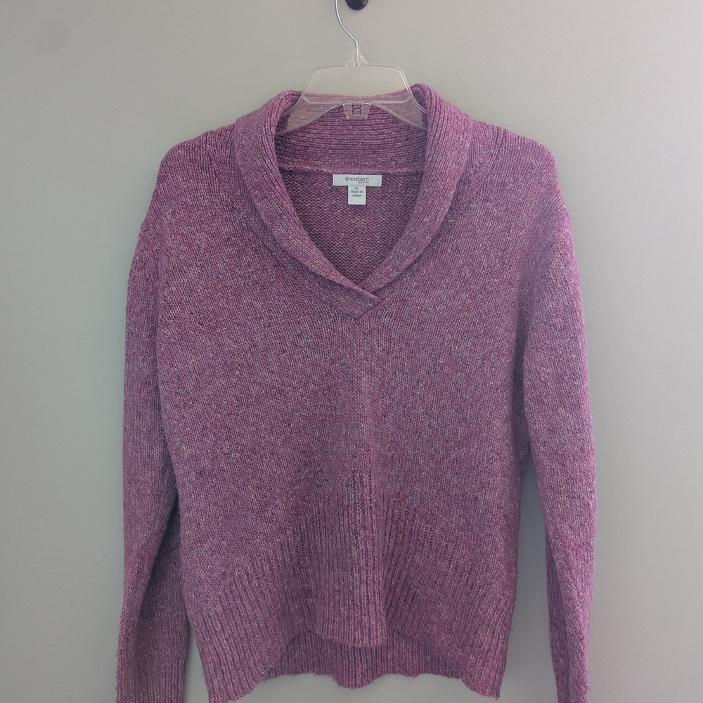 dressbarn Mauve Cowl Neck Sweater